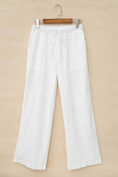 Waist Crinkled Wide Leg Pants