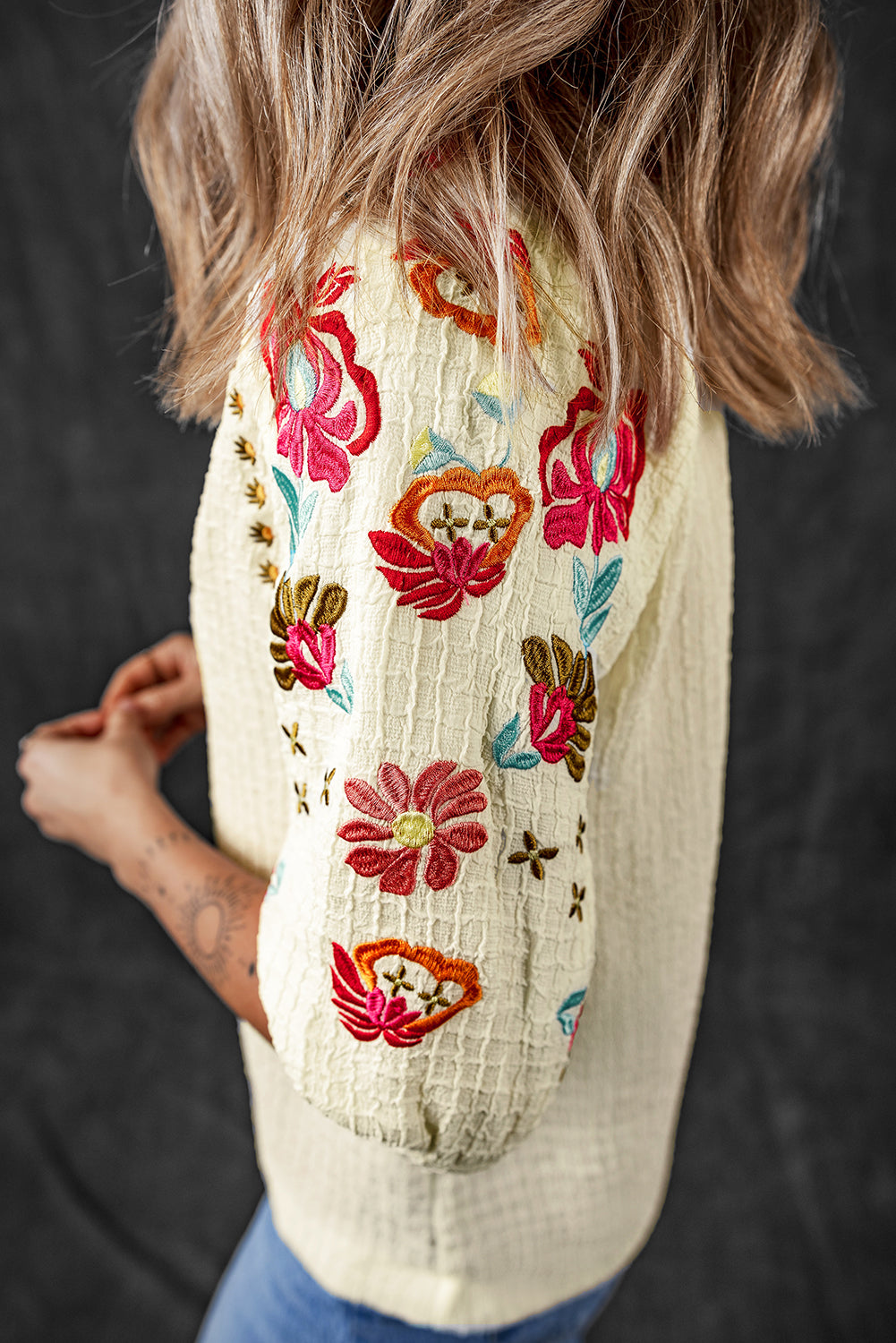 Embroidered Ricrac Textured Blouse