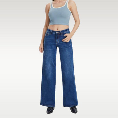 Mid-low Rise Baggy Stretchy Jeans