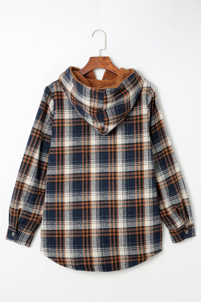 Plaid Pattern Sherpa Lined Shacket