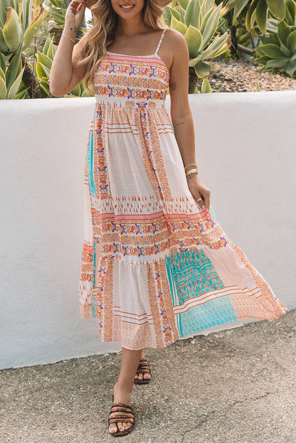 Boho Print Square Neck Sundress