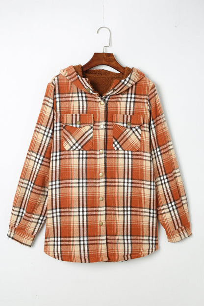 Plaid Lined Hooded Shacket