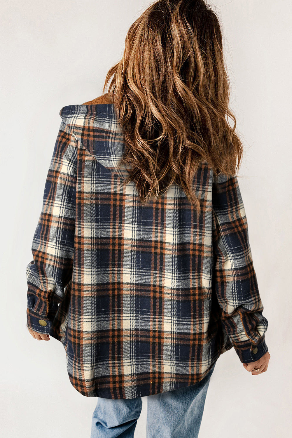 Plaid Pattern Sherpa Lined Shacket