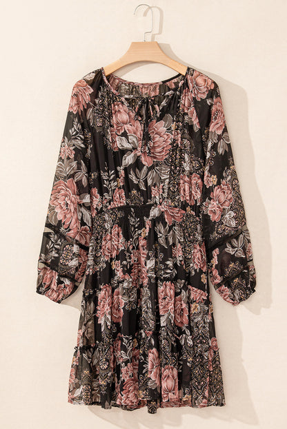 Vintage Floral Smock Waist Dress