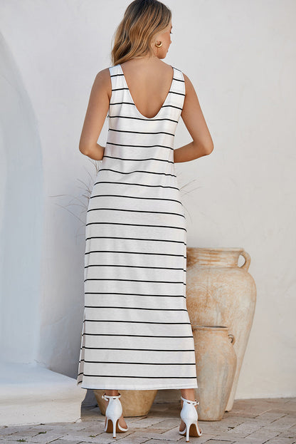 Open Back Sleeveless Maxi Dress