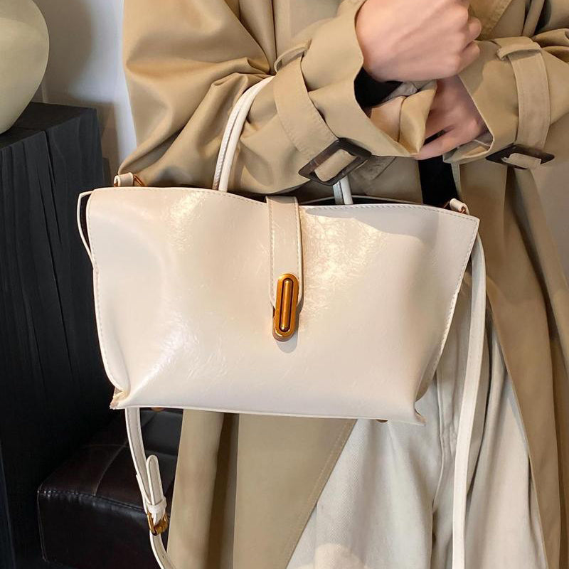Elegant Solid Color French Styling Handbag