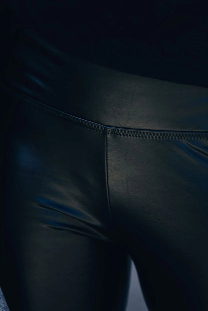 Faux Leather High Waist Blcak Skinny Leggings