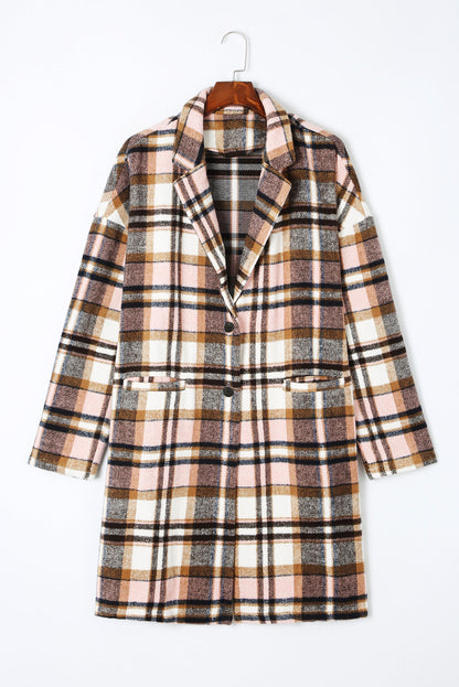 Plaid Button Up Lapel Jacket