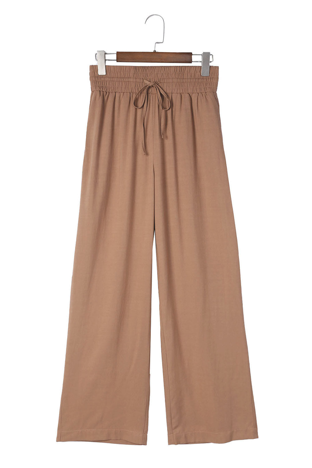 Drawstring Elastic Waist Casual Wide Leg Pants