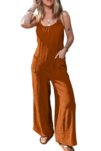 Spaghetti Straps Wide Leg Jumpsuit