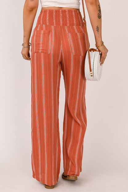 Orange High Waist Straight Leg Pants