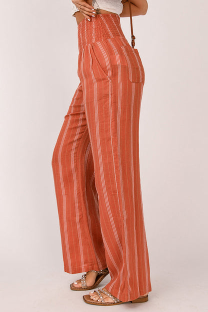 Orange High Waist Straight Leg Pants