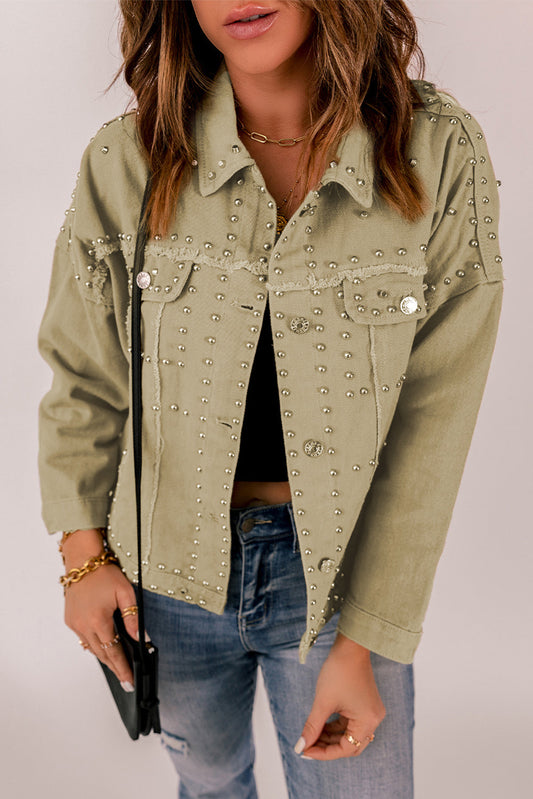 Khaki Rivet Denim Jacket