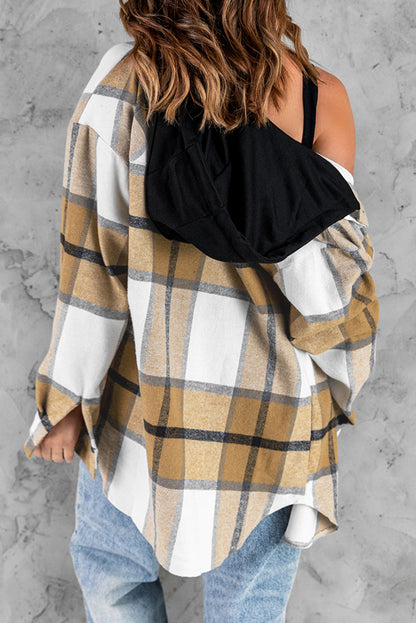 Plaid Hooded Shirt Jacket