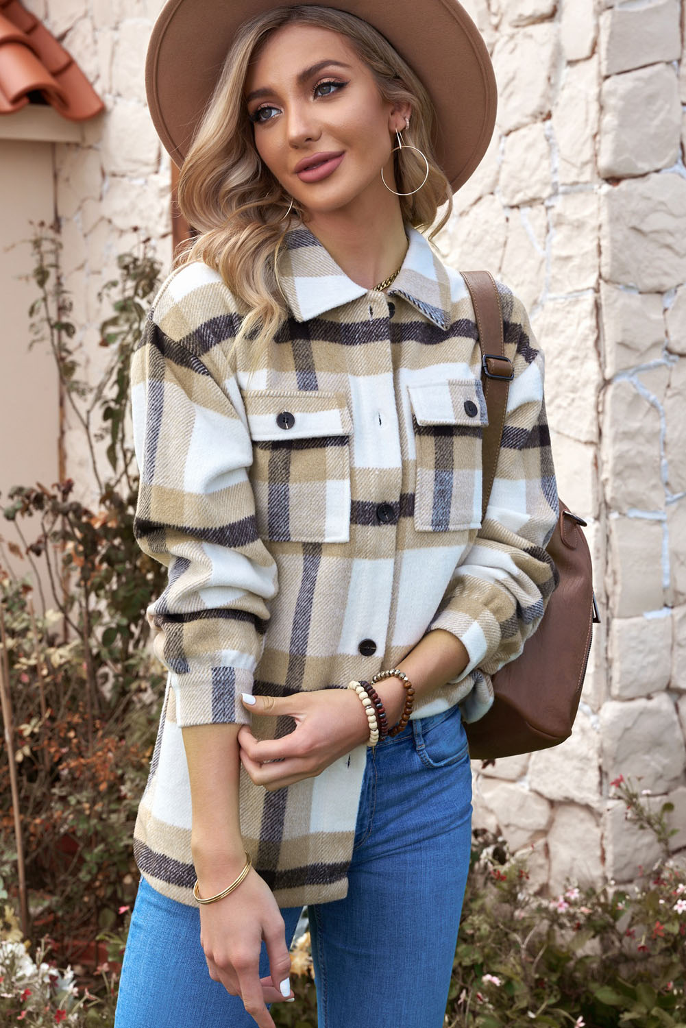 Fashion Plaid Print Shacket