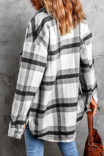 Black Plaid Print Shacket