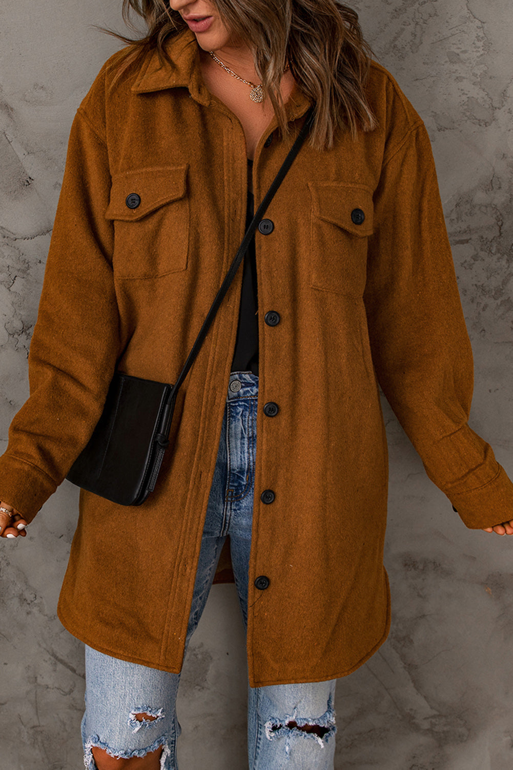 Winter Brown Shirt Jacket