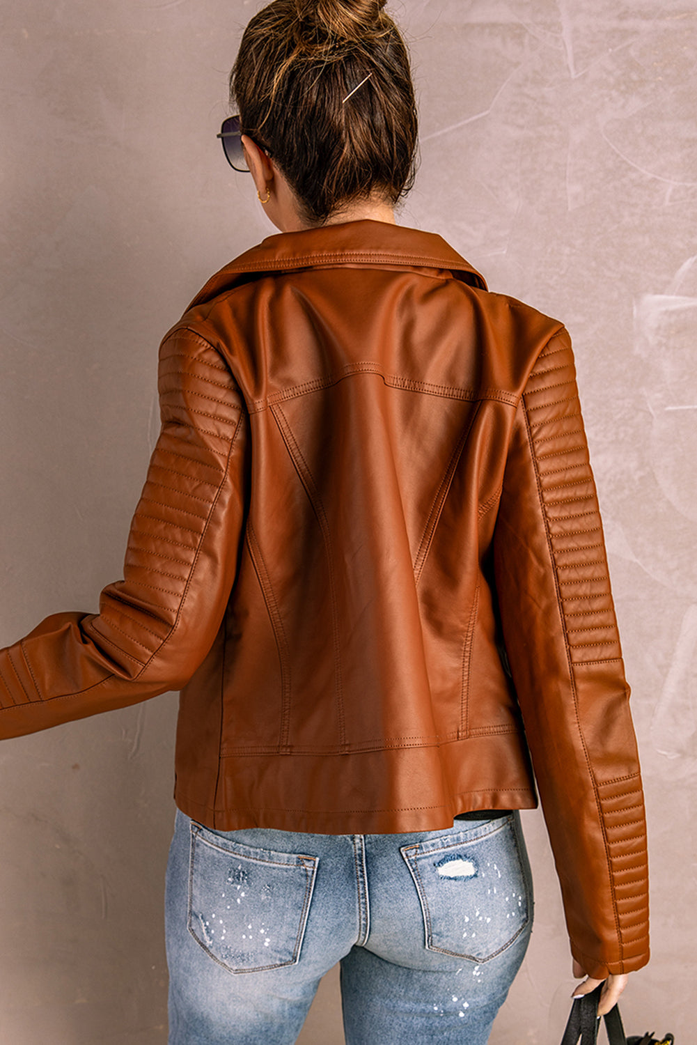 Faux Leather Motorcycle Jacket