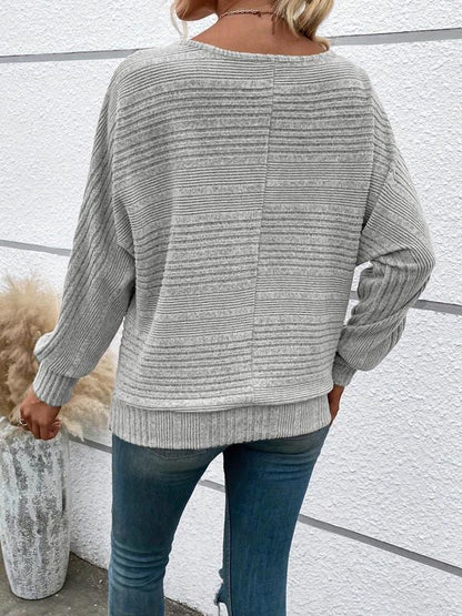 Plain Batwing Sleeve Sweater