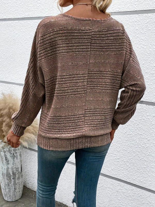 Plain Batwing Sleeve Sweater