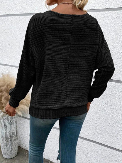 Plain Batwing Sleeve Sweater