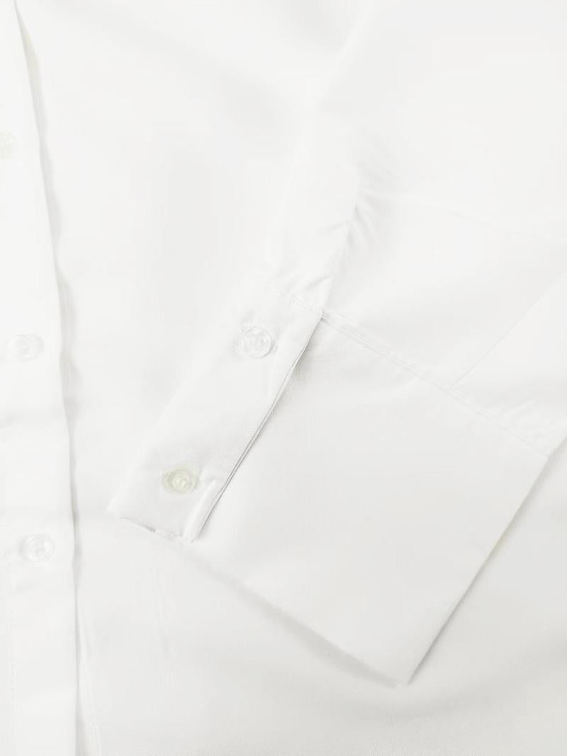 Plain Pocket Button Front Shirt