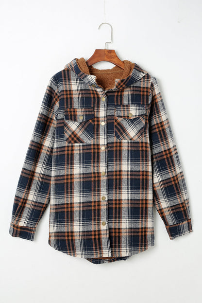 Plaid Pattern Sherpa Lined Shacket