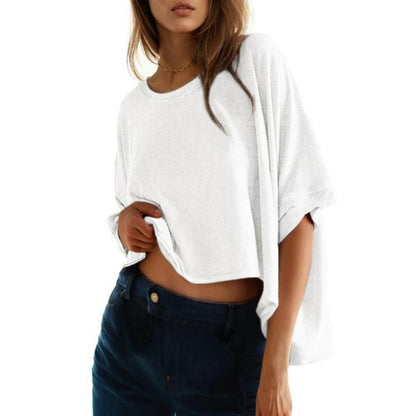 Womens Solid T Shirts for Women Loose Oversized Tops Basic Tee