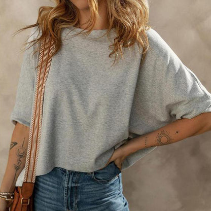 Womens Solid T Shirts for Women Loose Oversized Tops Basic Tee