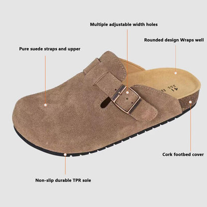 Round Toe Cork Footbed Clogs Potato Shoes
