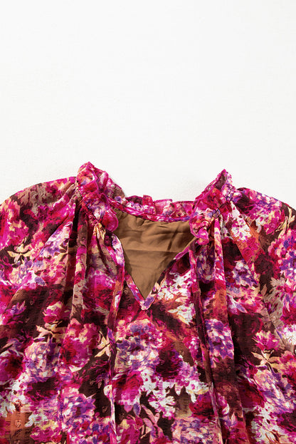 Floral Allover Ruffled Loose Blouse