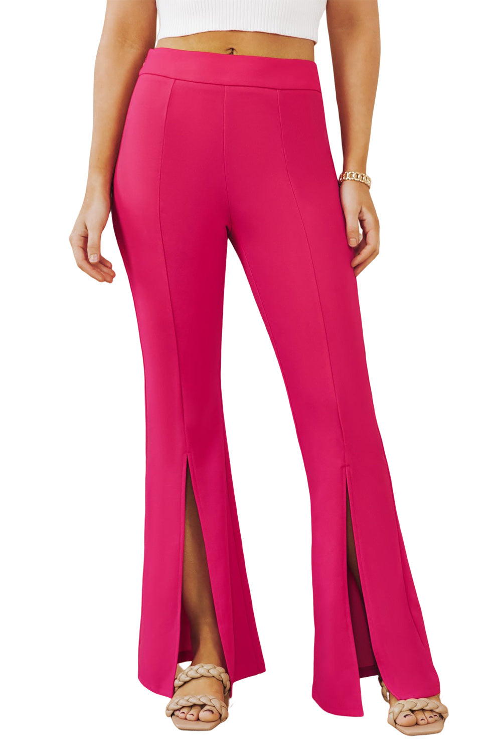 Split Hem High Waist Pants