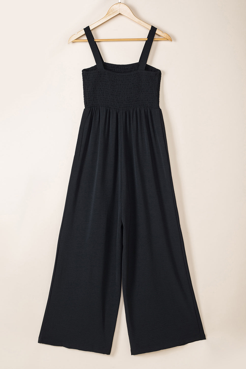 Smocked Sleeveless Wide Leg Jumpsuit