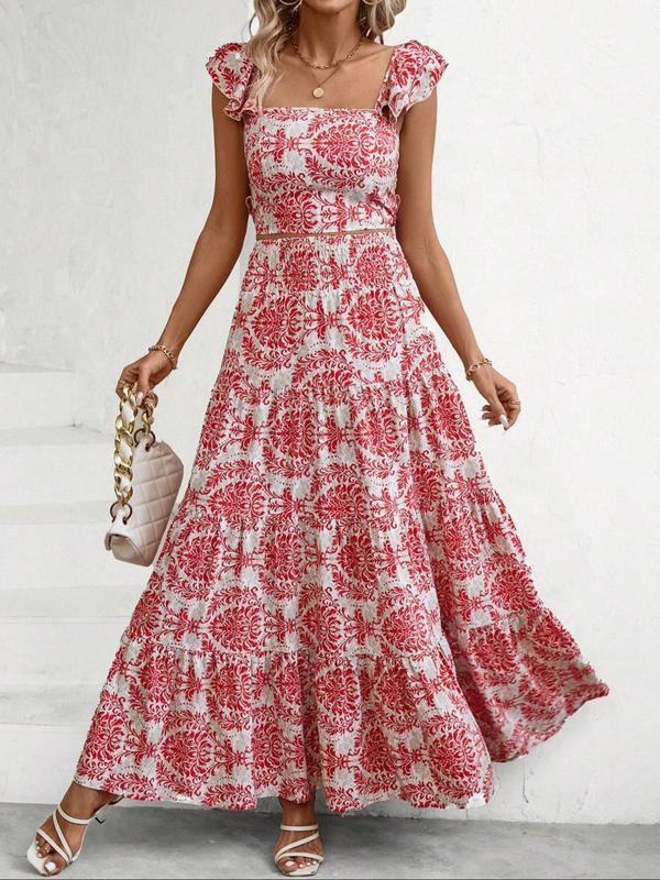 Women's Ethnic Pattern Skirt Vintage Two-piece Set