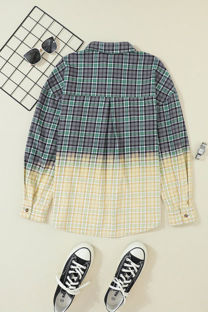 Plaid Chest Pocket Button Shacket