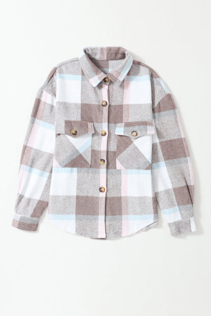 Plaid Amber Button Shacket