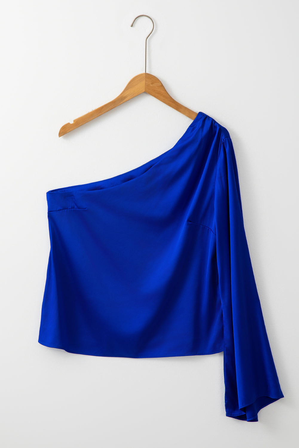 One Shoulder Satin Blouse