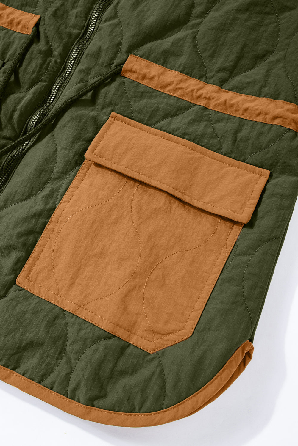 Stitching Quilted Drawstring Jacket