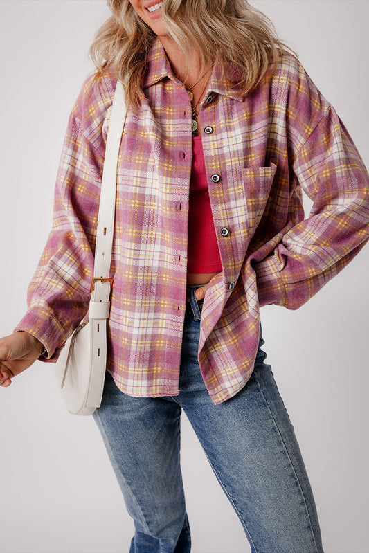 Plaid Chest Pocket Shacket