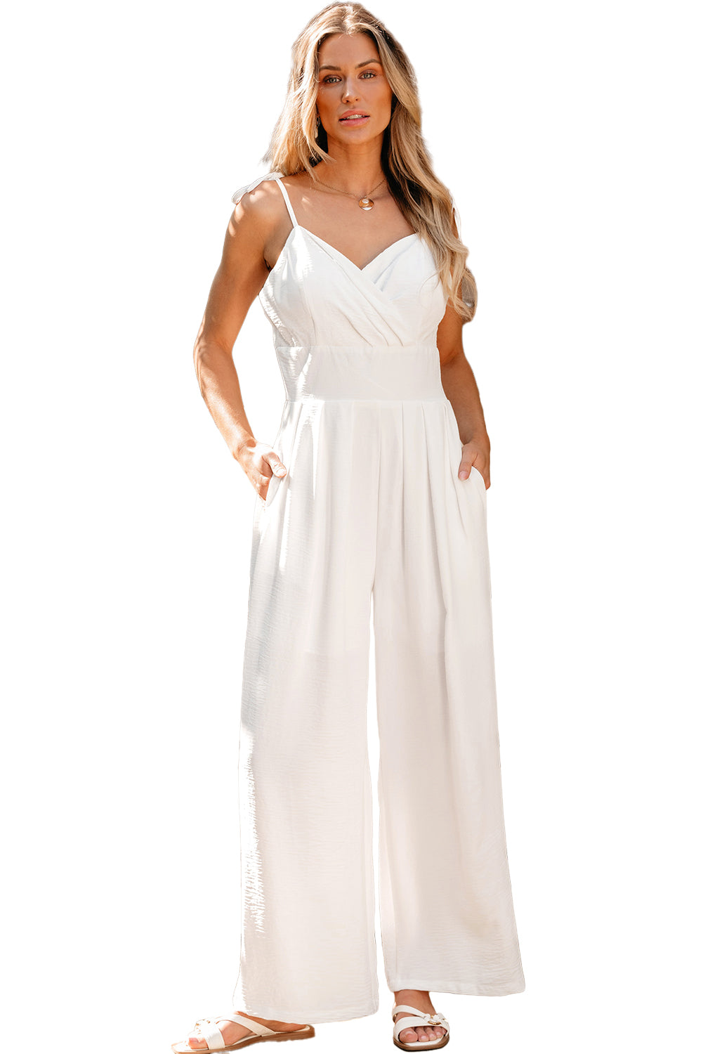 Spaghetti Straps Wide Leg Jumpsuit