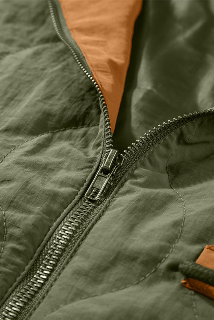 Stitching Quilted Drawstring Jacket