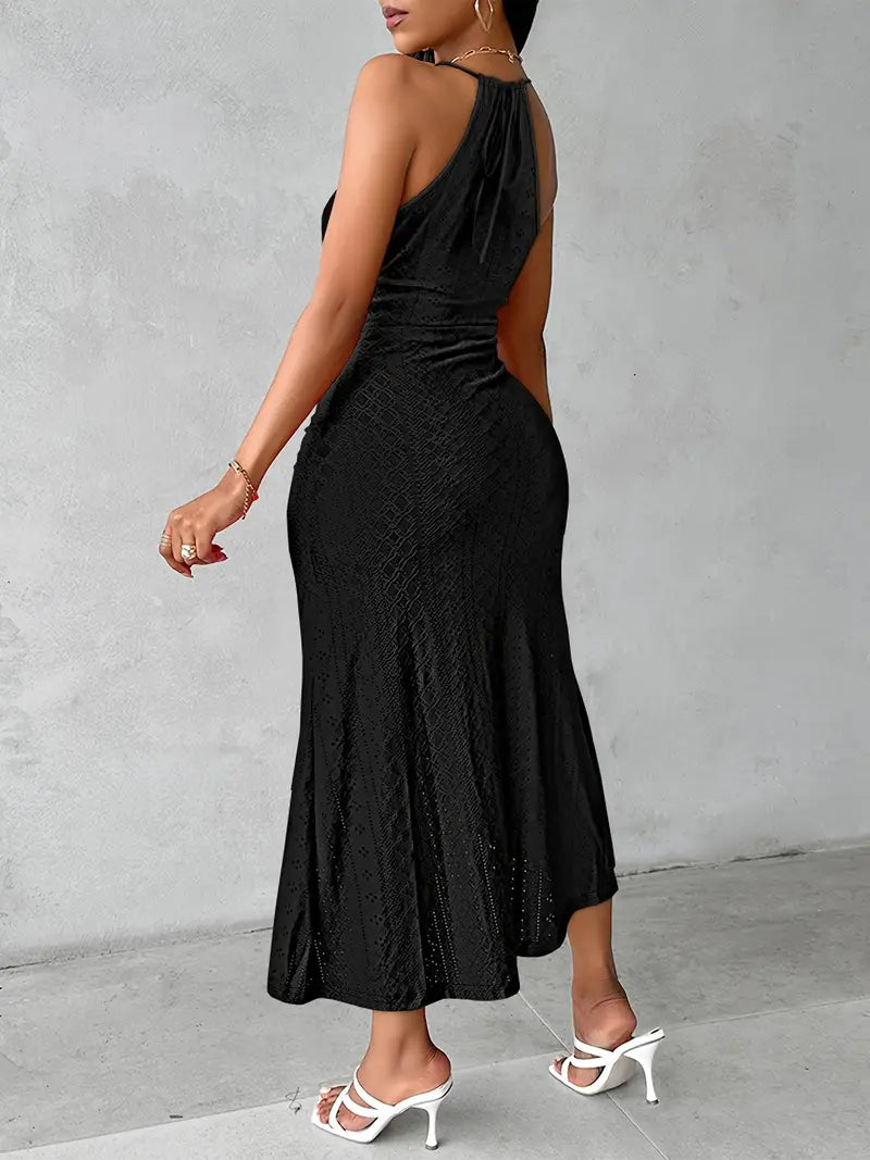 Ruched High Waist Asymmetrical Dress