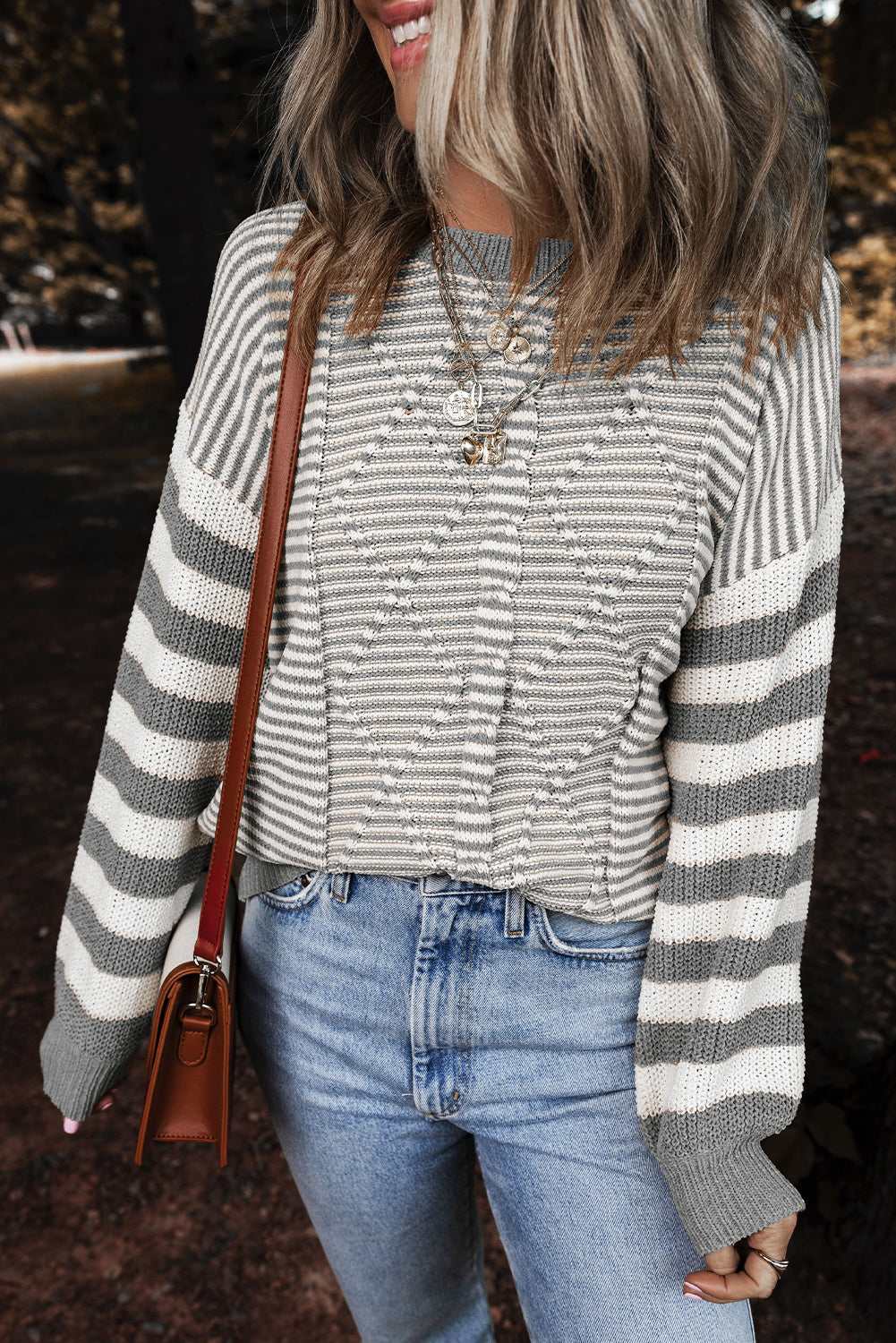 Geometric Drop Shoulder Sweater