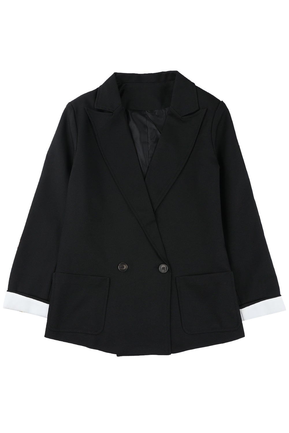 Buttoned Lapel Collar Blazer