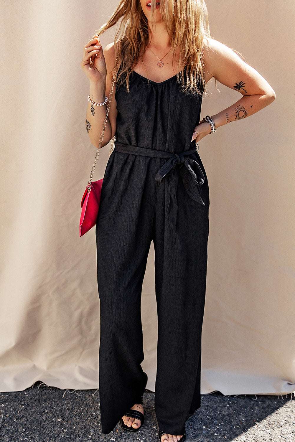 Wide Leg Sleeveless Jumpsuit