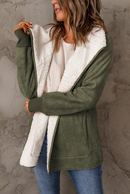 Faux Suede Fleece Lined Jacket