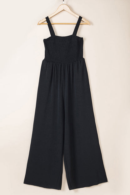 Smocked Sleeveless Wide Leg Jumpsuit