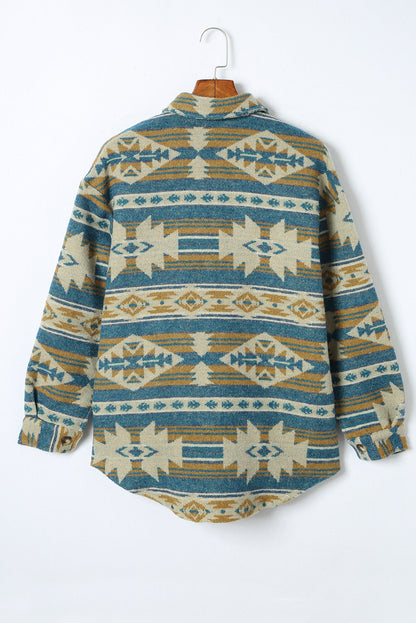 Aztec Print Button Shacket