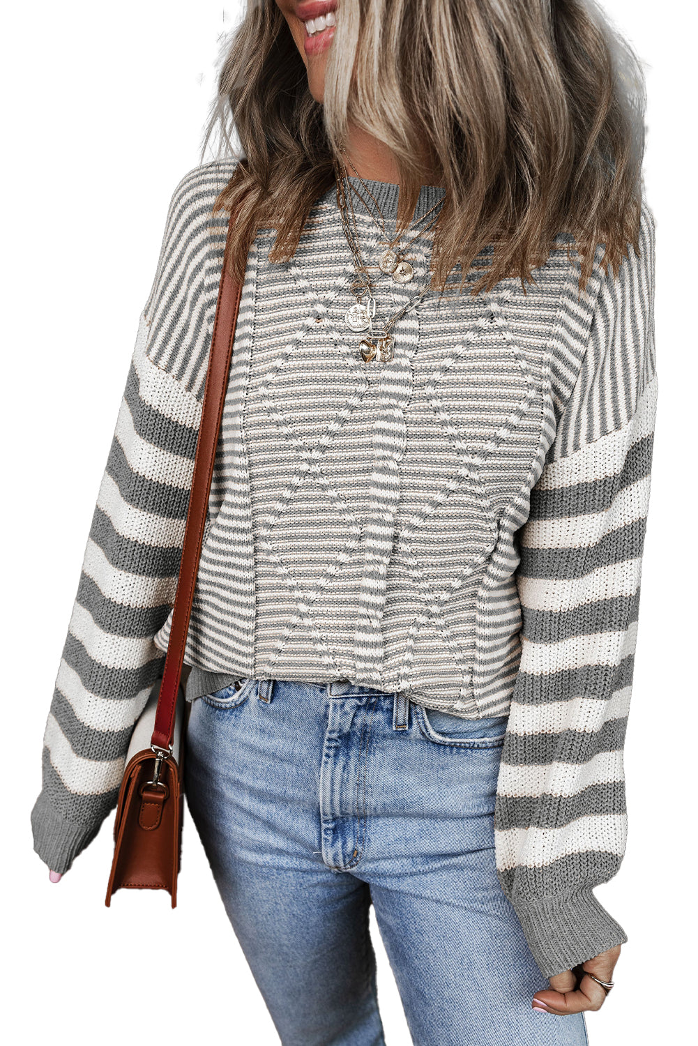 Geometric Drop Shoulder Sweater