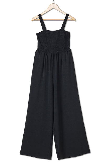 Smocked Sleeveless Wide Leg Jumpsuit